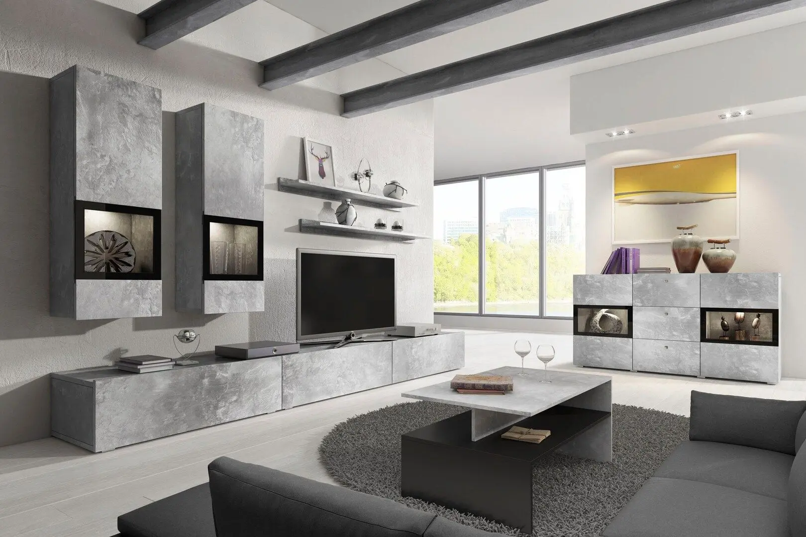 Tumba Helvetia Baros №26 2D3S (Concrete Light/Black)