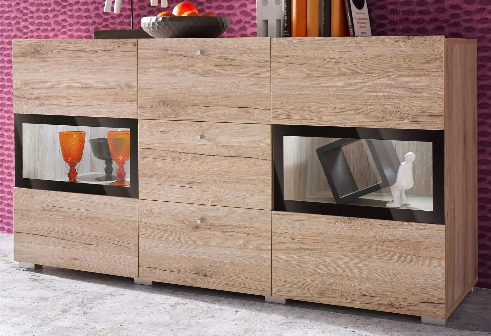 Tumba Helvetia Baros №26 2D3S (Sanremo Oak Light/Black)