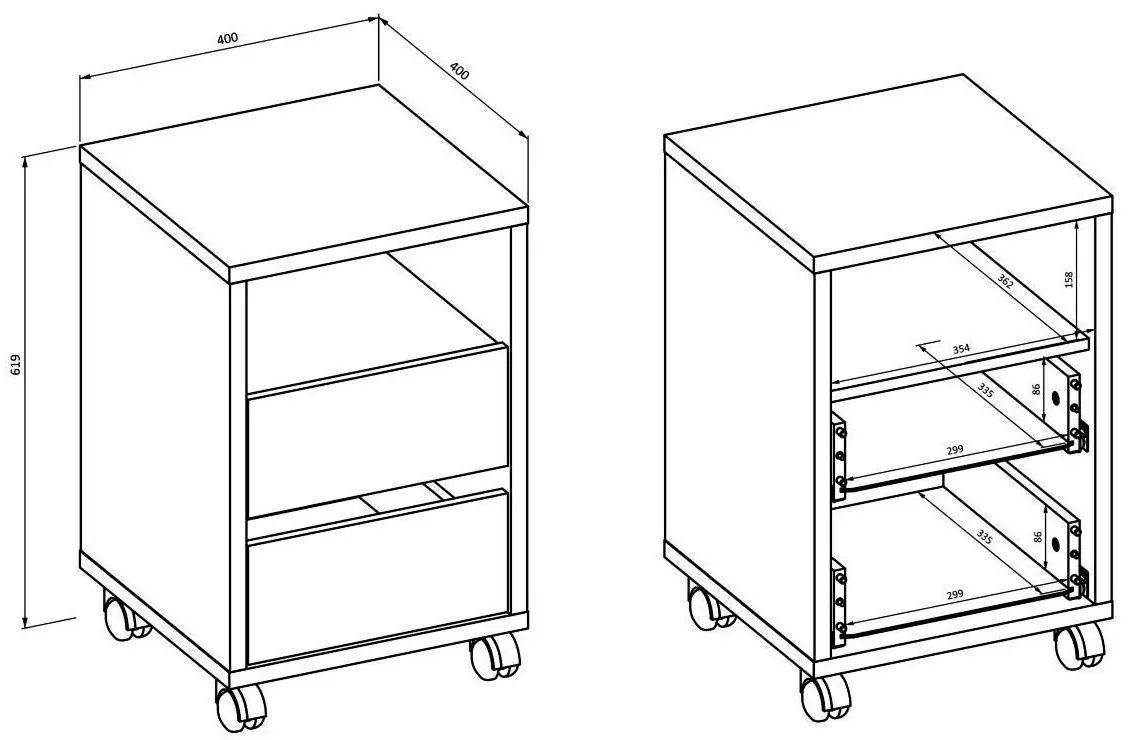 Tumba cu rotile Helvetia Agapi 2SZ (Grand Natural Oak)