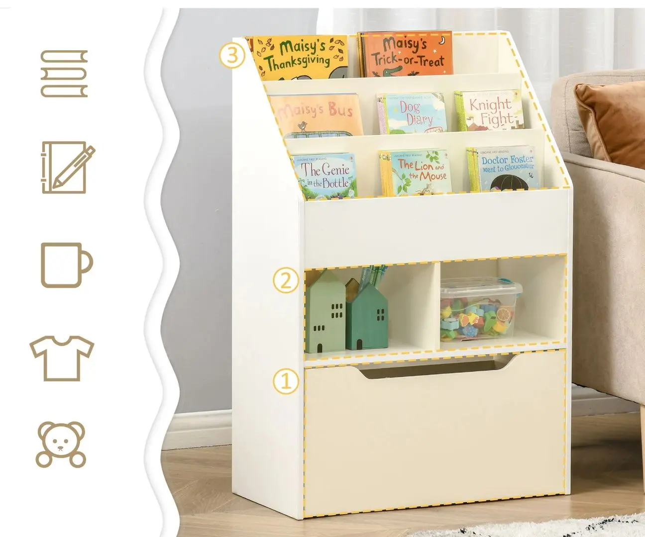 Стеллаж Homcom 311-048WT 60x29x90 cm (White)