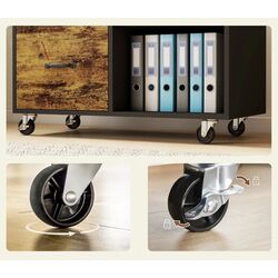 Тумба для принтера Homcom 924-091V90BK 80x40x65 cm (Rustic Brown/Black) Thumb