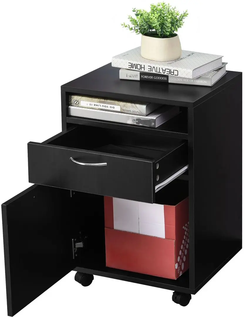 Tumba cu rotile Homcom 836-027BK 40x35x60 cm (Black)