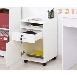 Tumba cu rotile Homcom 836-027V01WT 40x35x60 cm (White) Thumb