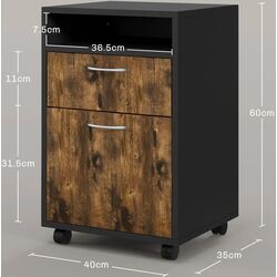 Тумба выкатная Homcom 836-027V82RB 40x35x60 cm (Browm/Black) Thumb