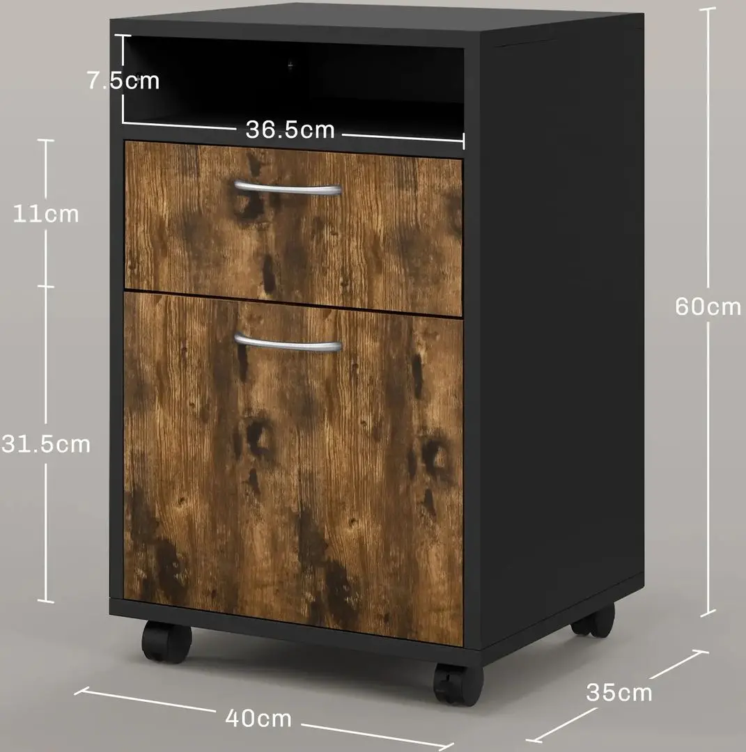 Тумба выкатная Homcom 836-027V82RB 40x35x60 cm (Browm/Black)