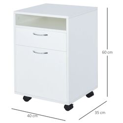 Тумба выкатная Homcom 836-027WT 40x35x60 cm (White) Thumb