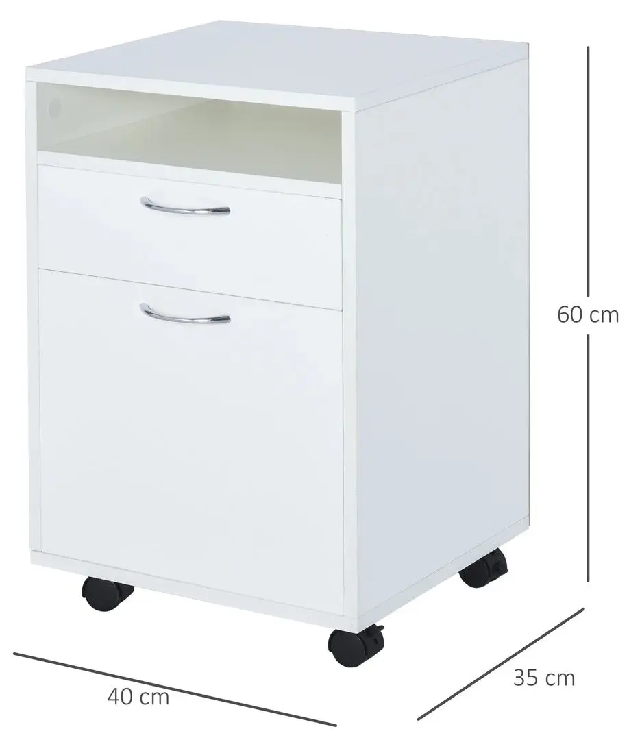 Тумба выкатная Homcom 836-027WT 40x35x60 cm (White)