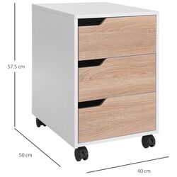Тумба выкатная Homcom 836-048 40x50x57 cm (White/Oak) Thumb