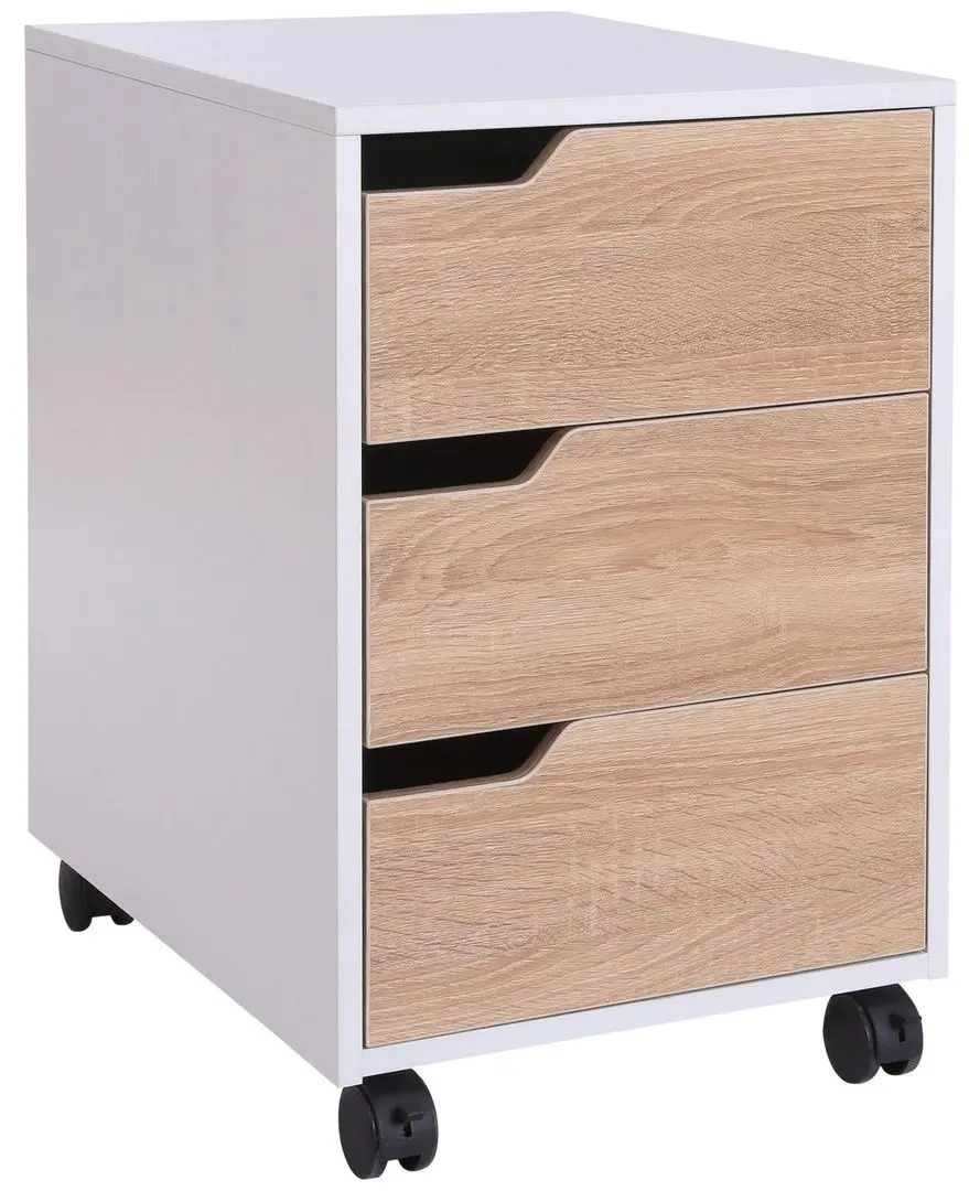 Тумба выкатная Homcom 836-048 40x50x57 cm (White/Oak)