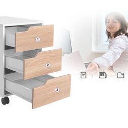 Тумба выкатная Homcom 836-048 40x50x57 cm (White/Oak) Thumb