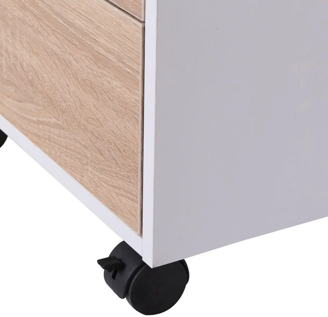 Тумба выкатная Homcom 836-048 40x50x57 cm (White/Oak)