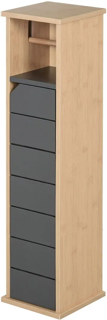 Dulap Homcom 834-283 18x18x75 cm (Bamboo/Grey) - 8