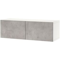 Dulap suspendat Ikea Besta 120x42x38 (Alb Kallviken/Gri Aspect Beton)