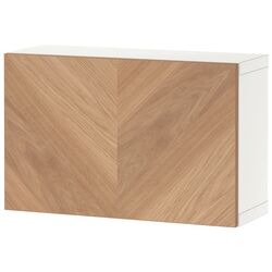 Dulap suspendat Ikea Besta 60x22x38 (Alb/Hedeviken Furnir Stejar)