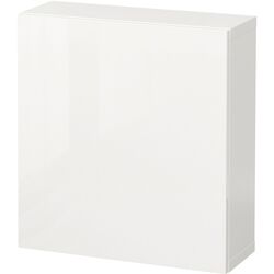 Шкафчик навесной Ikea Besta/Selsviken 60x22x64 (Белый/Белый глянцевый)