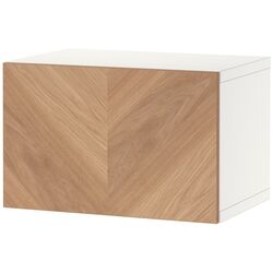 Dulap suspendat Ikea Besta 60x42x38 (Alb Hedeviken/Furnir Stejar)