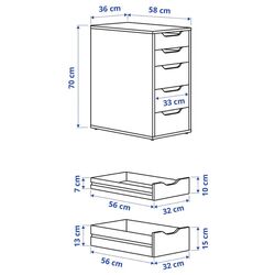 Comoda Ikea Alex 36x70 (Gri-turcoaz) Thumb