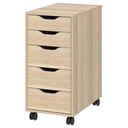 Comoda Ikea Alex cu rotile 36x76 (Aspect Stejar Antichizat/Negru)