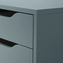 Comoda Ikea Alex cu rotile 36x76 (Gri-turcoaz/Negru) Thumb