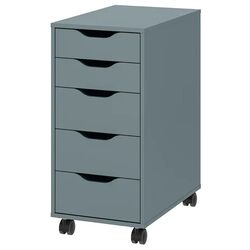 Comoda Ikea Alex cu rotile 36x76 (Gri-turcoaz/Negru) Thumb