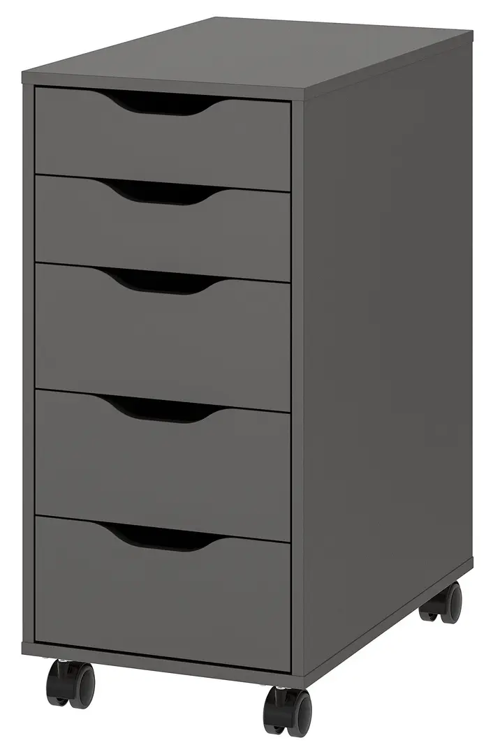 Comoda Ikea Alex cu rotile 36x76 (Gri inchis/Negru)