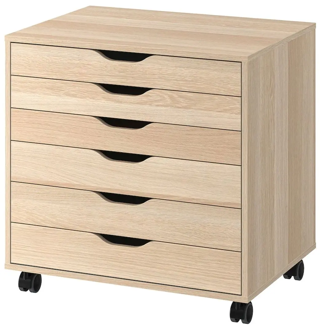 Комод Ikea Alex с колесами 67x66 (Белая Морилка/Под Дуб)