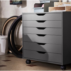 Комод Ikea Alex с колесами 67x66 (Темно-серый) Thumb
