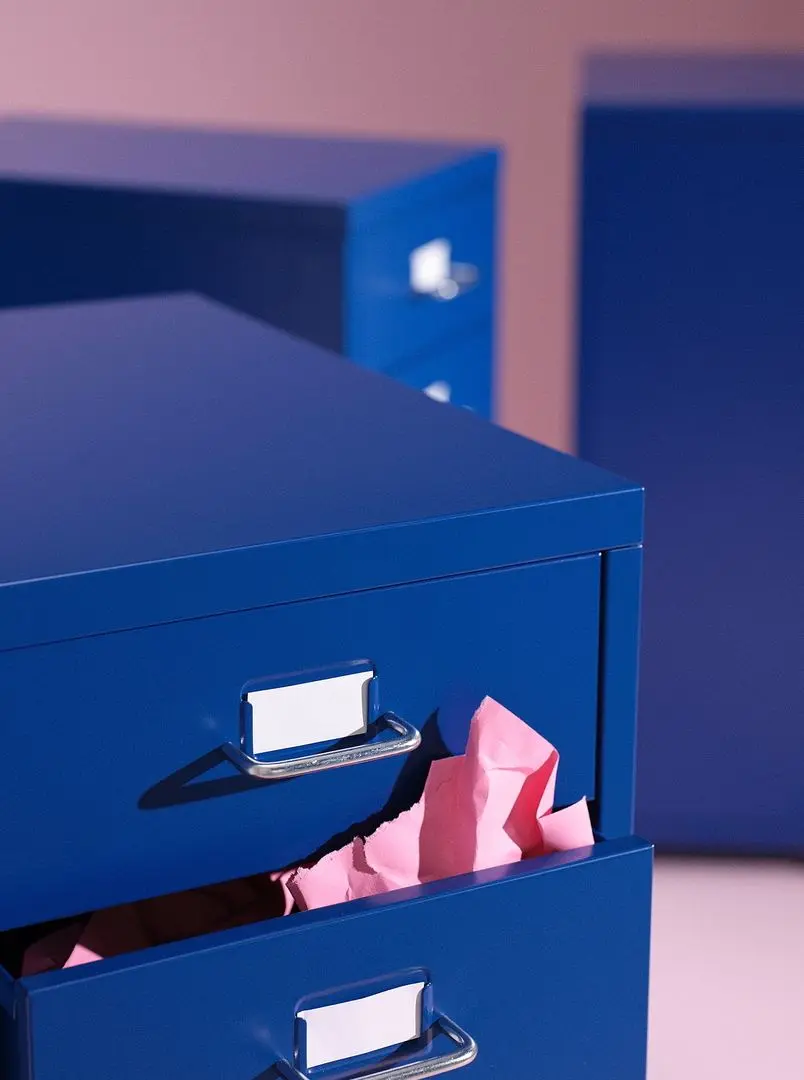 Comoda Ikea Helmer cu rotile 28x69 (Albastru)