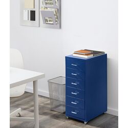 Comoda Ikea Helmer cu rotile 28x69 (Albastru)