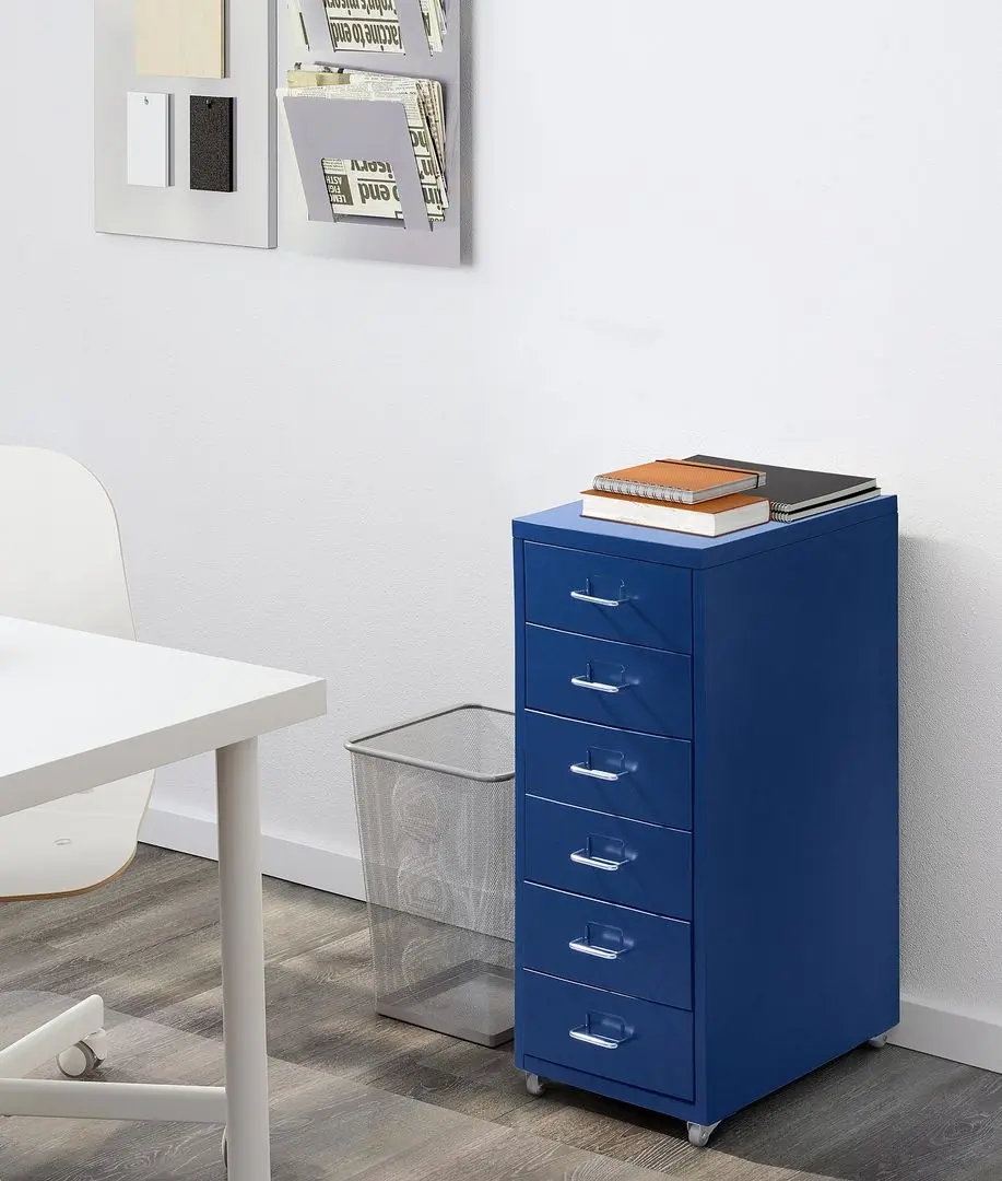 Comoda Ikea Helmer cu rotile 28x69 (Albastru)