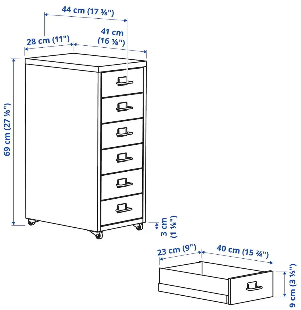 Comoda Ikea Helmer cu rotile 28x69 (Galben) - 2