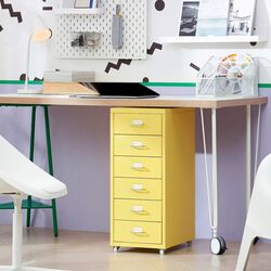 Comoda Ikea Helmer cu rotile 28x69 (Galben)