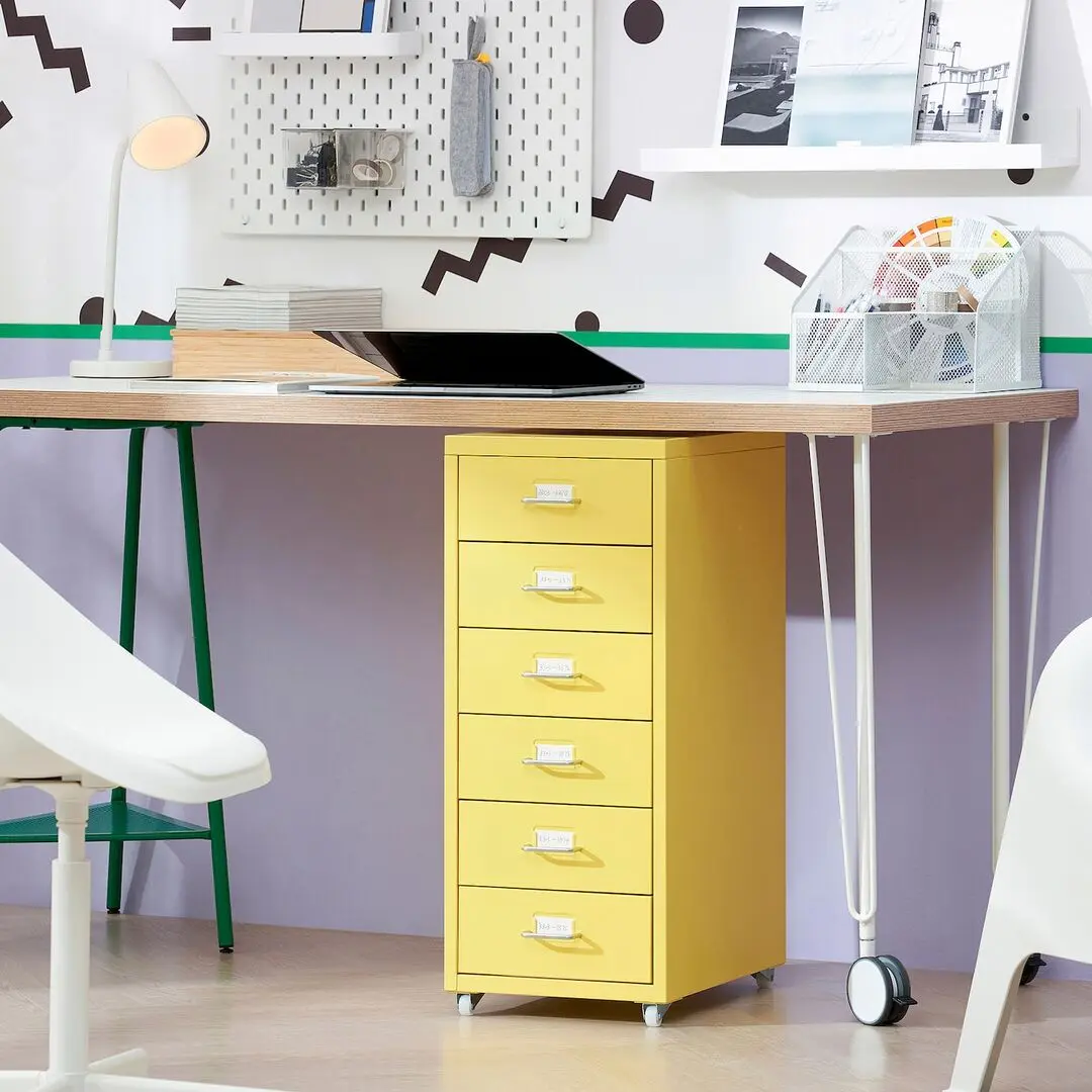 Comoda Ikea Helmer cu rotile 28x69 (Galben)