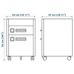 Tumba cu rotile Ikea Idasen c rotile 42x61 (Gri Inchis) Thumb
