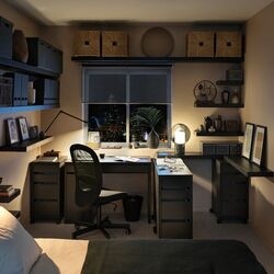 Tumba Ikea Micke cu rotile 35x75 (Negru-maro) Thumb