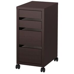 Tumba Ikea Micke cu rotile 35x75 (Negru-maro)