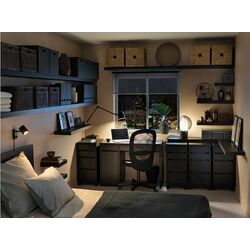 Tumba Ikea Micke cu rotile 35x75 (Negru-maro) Thumb