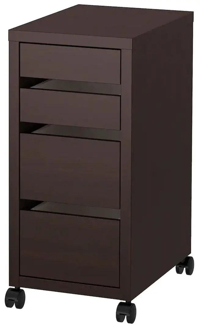 Tumba Ikea Micke cu rotile 35x75 (Negru-maro)