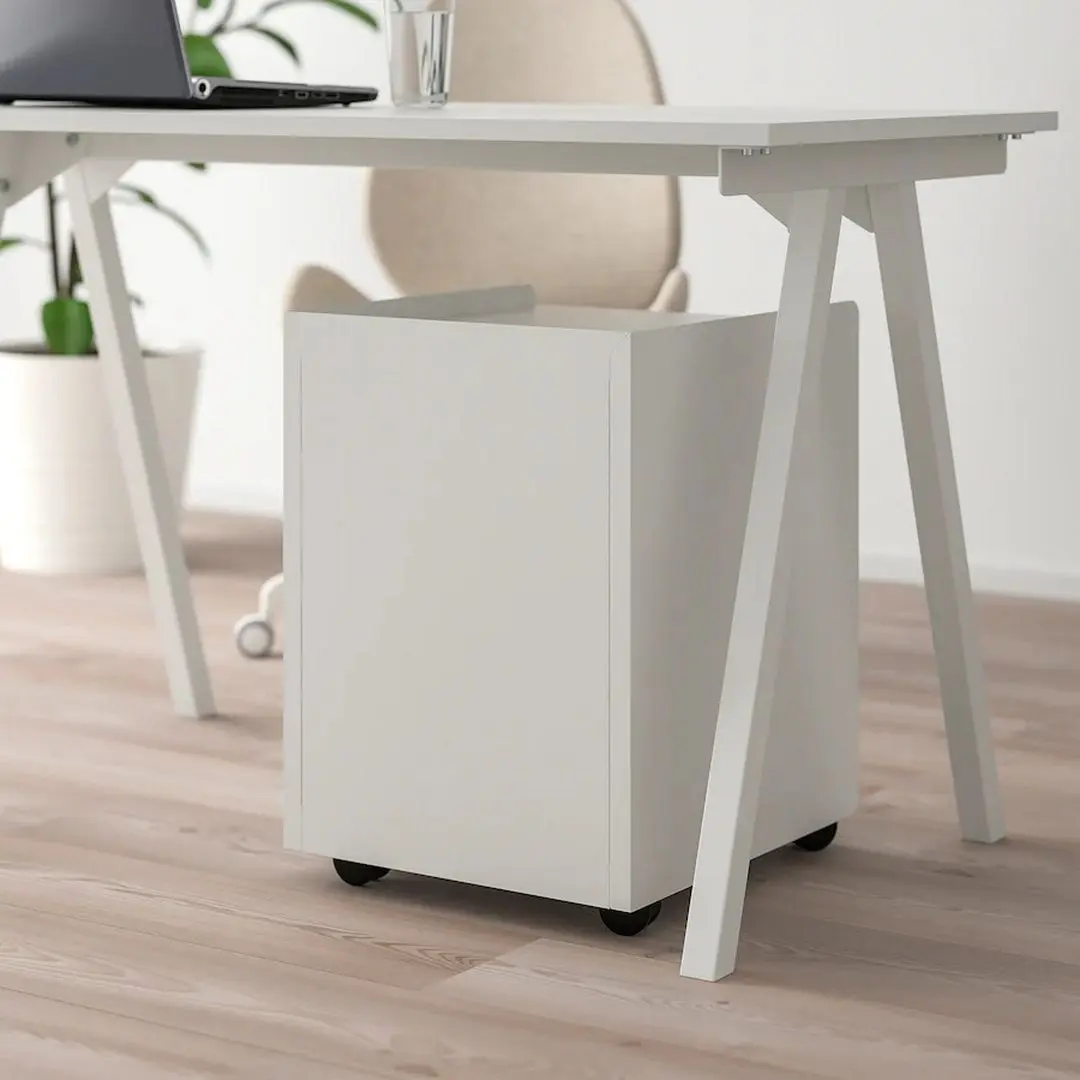 Тумба Ikea Trotten 3 ящика/на колесах (Белый)