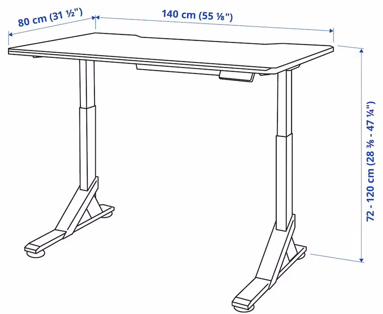 Комплект офисной мебели Ikea Uppspel/Gruppspel с комодом 140x80 (Черный/Гранн Черный) - 3