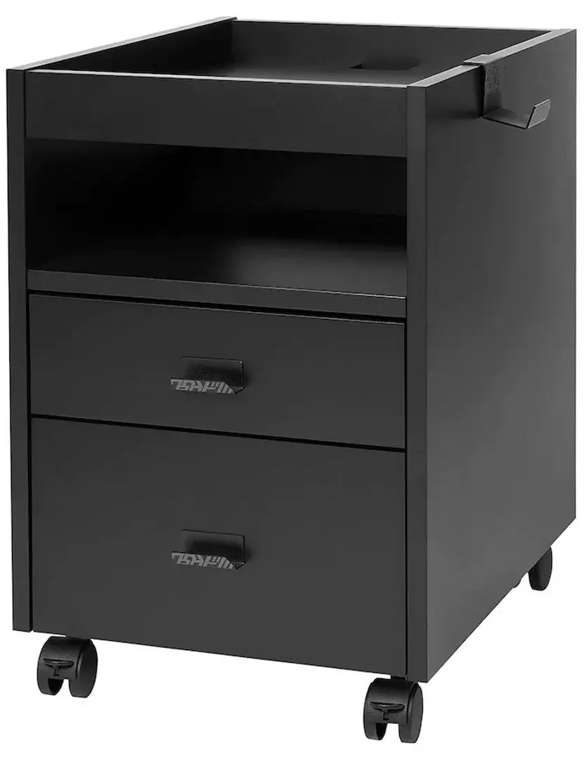 Комплект офисной мебели Ikea Uppspel/Gruppspel с комодом 140x80 (Черный/Гранн Черный) - 12