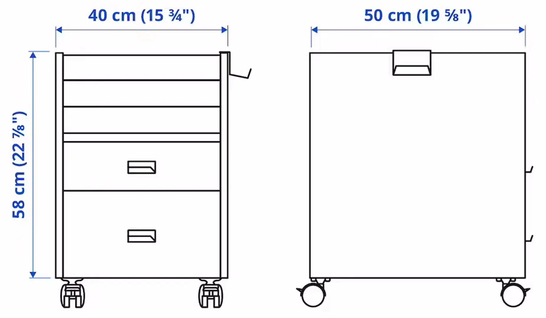 Комплект офисной мебели Ikea Uppspel/Gruppspel с комодом 180x80 (Черный/Гранн Черный) - 3