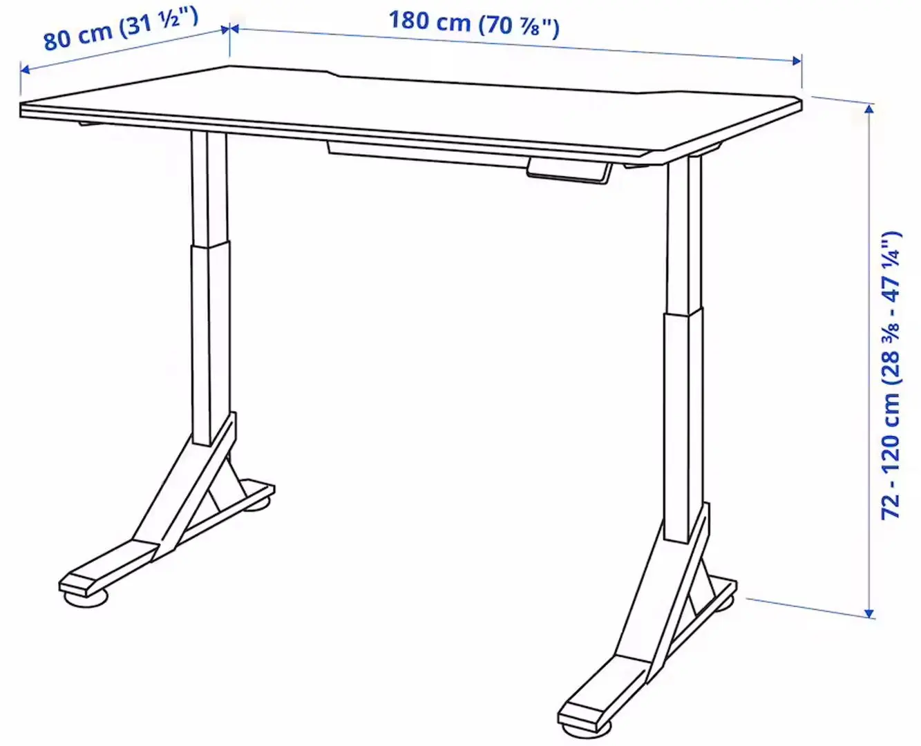 Комплект офисной мебели Ikea Uppspel/Gruppspel с комодом 180x80 (Черный/Гранн Черный) - 2