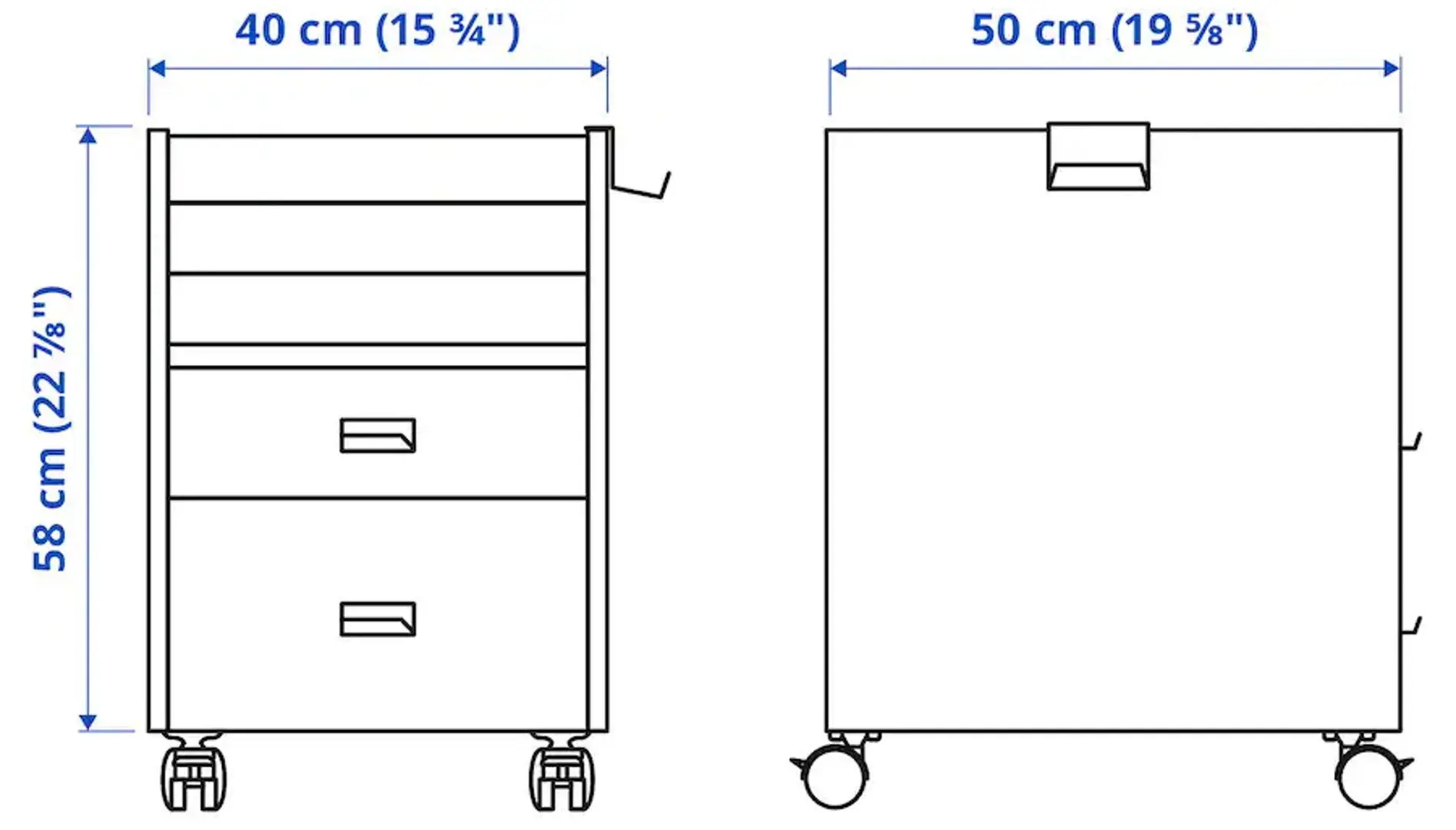 Комплект офисной мебели Ikea Uppspel/Matchspel с комодом (Черный) - 3