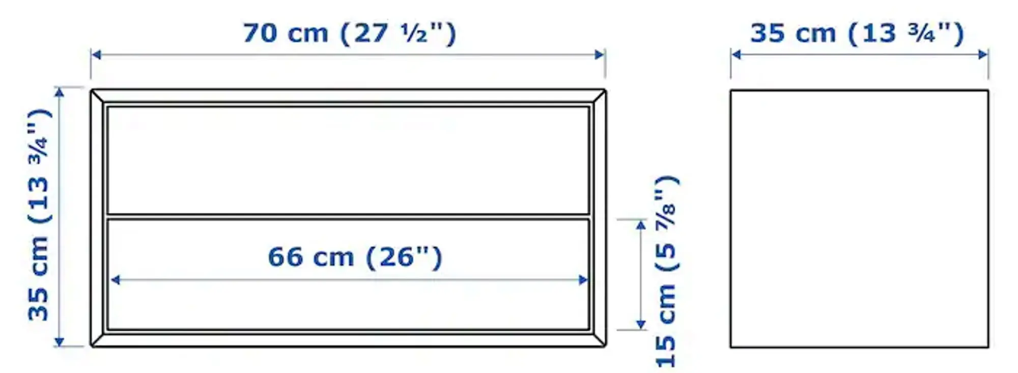 Dulap suspendat Ikea Eket 2 sertare 70x35x35 (Alb)