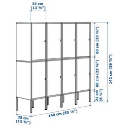 Шкафчик для хранения Ikea Lixhult 140x35x142 (Антрацит) Thumb