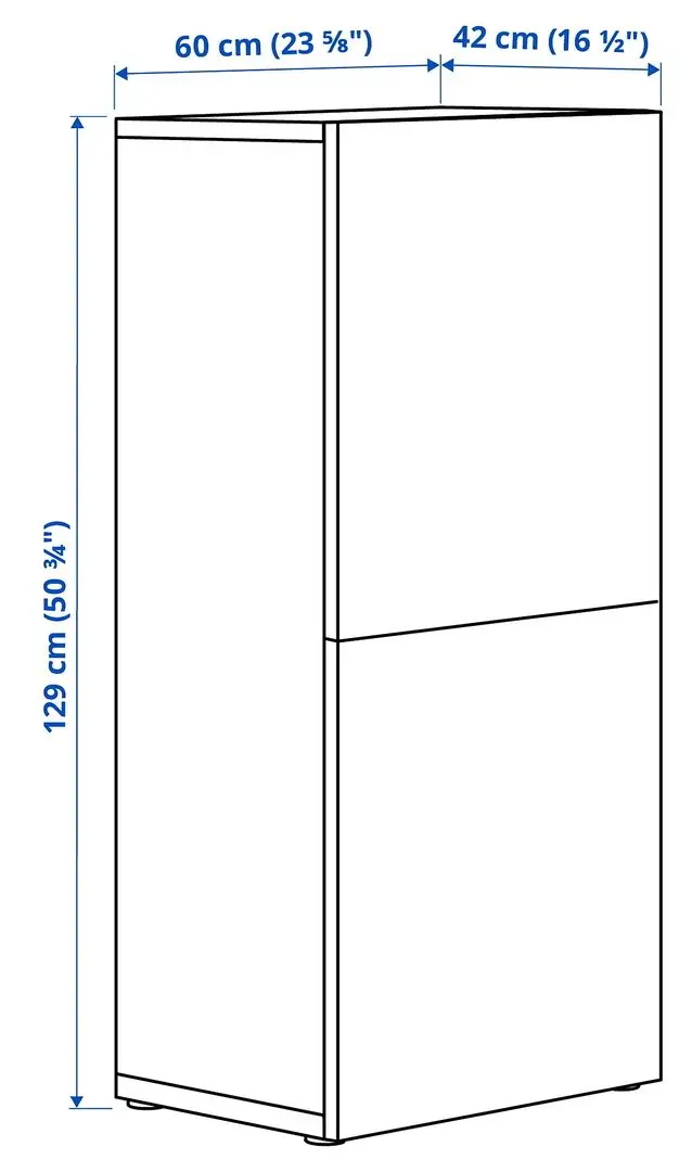 Шкафчик Ikea Besta/Lappviken дверцы 60x42x129 (Белый)