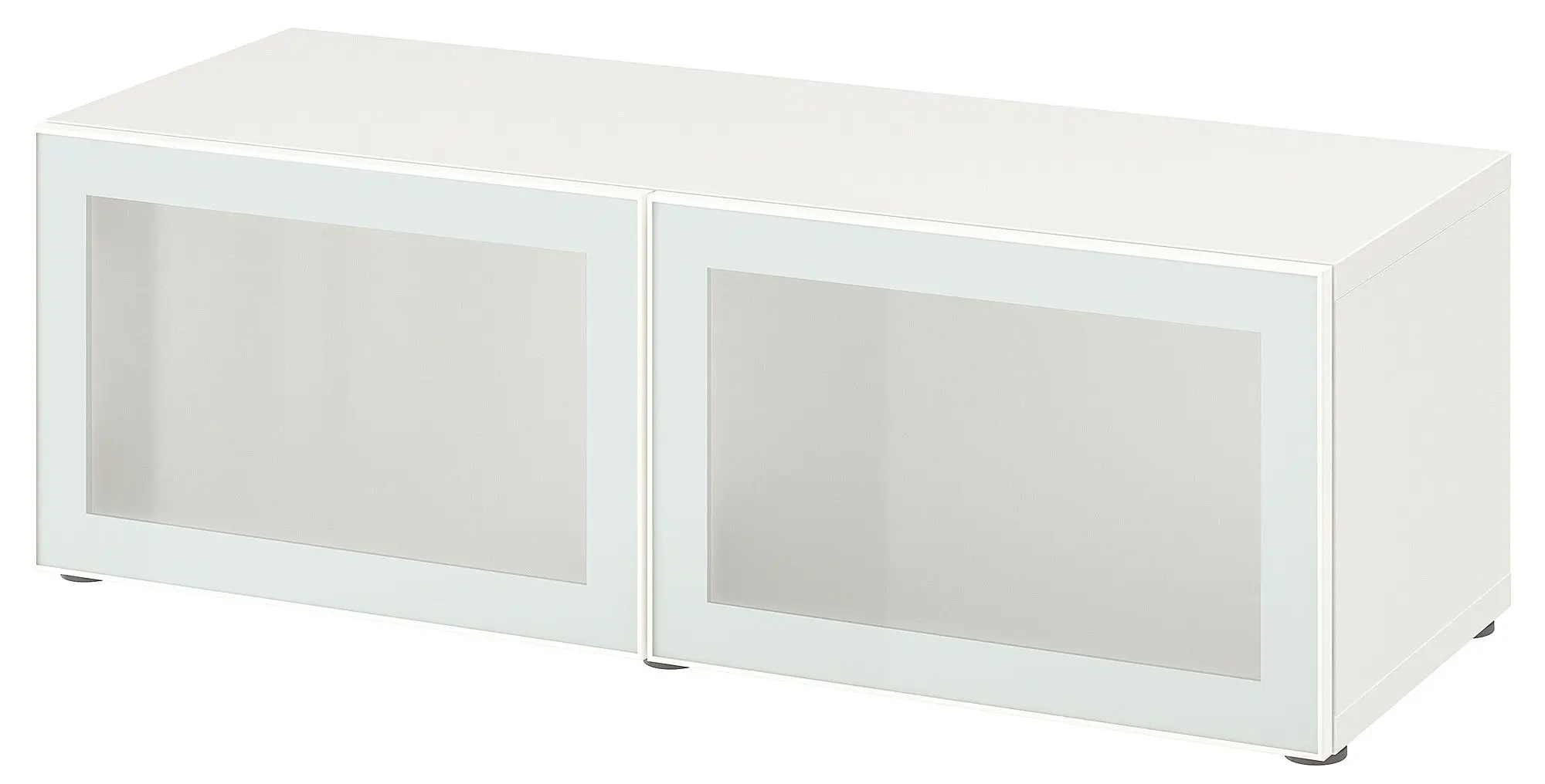 Dulap Ikea Besta cu sticlă mată 120x42x38 (Alb Glassvik/Alb/Verde Deschis) - 2