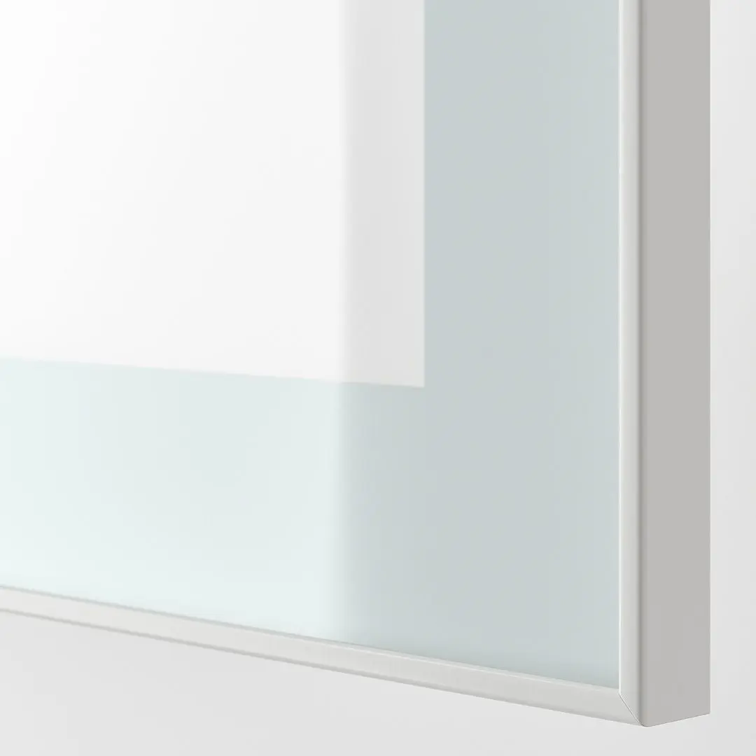 Dulap Ikea Besta cu sticlă mată 60x22x38 (Alb Glassvik/Alb/Verde Deschis) - 2