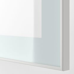 Dulap Ikea Besta cu sticlă mată 60x22x38 (Aspect Stejar Antichizat Glassvik/Alb/Verde Deschis) Thumb